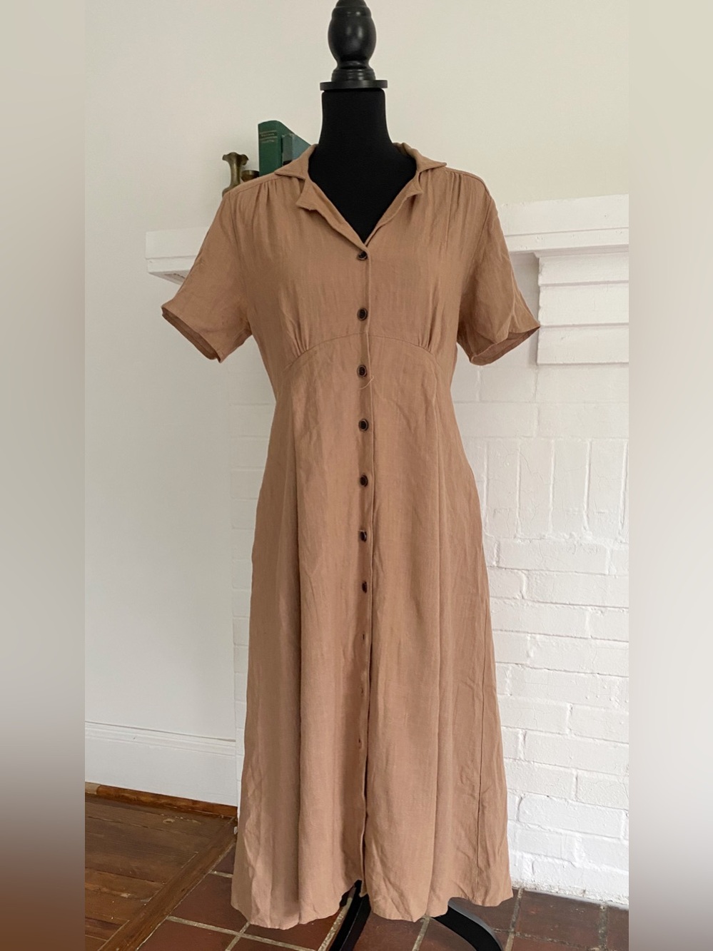 Collared Button-Down Swing Dress
